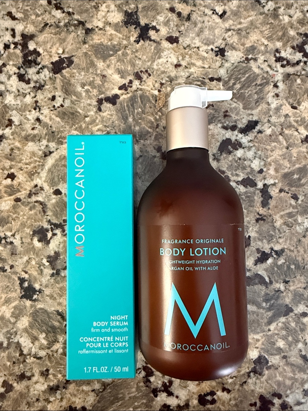 Moroccanoil Teal & Brown Body Lotion Pump Bottle